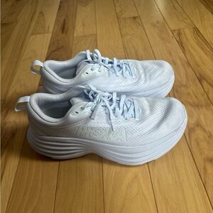 Hoka White Cushioned Running Sneakers